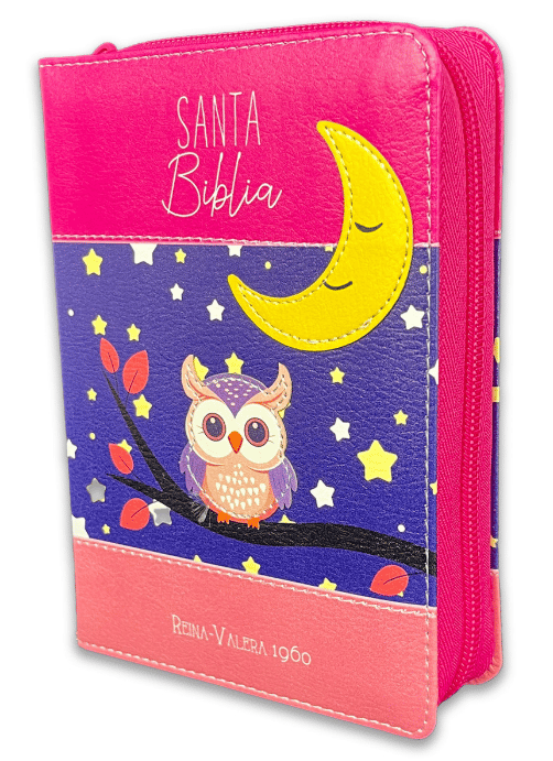Biblia RVR60/ 025CZ PJR Primor Fucsia/Lila/ Rosa Luna/ Buho
