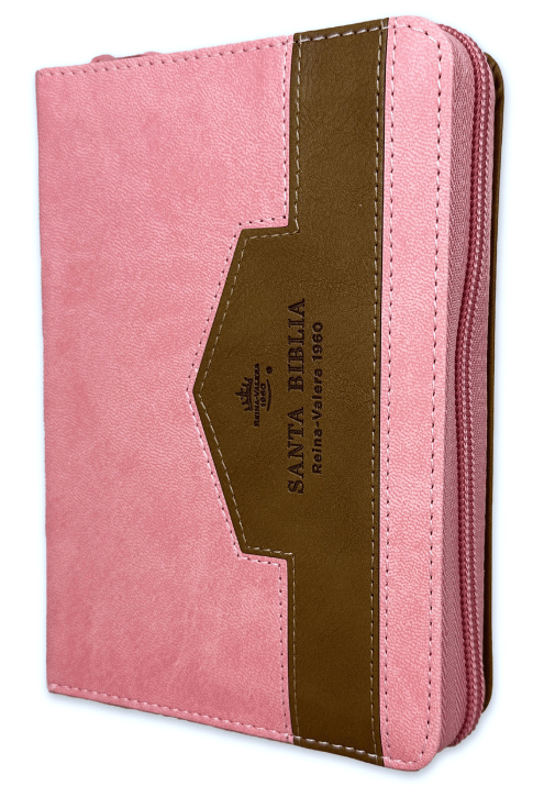 Biblia RVR60/025czti/Elegante Rosa/Cafe/Imitacion Piel Alta Calidad