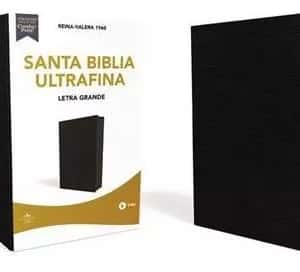 Biblia/RVR60/Ultrafina/LG/Piel/Interior A Dos Colores/Negro