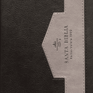 Biblia RVR60/025czti/Elegante Negro/Gris/Imitacion Piel Alta Calidad