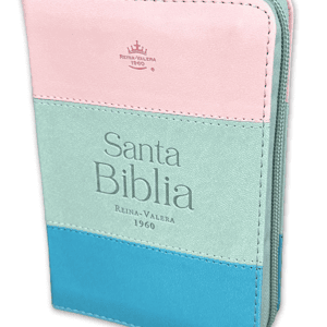 Biblia RVR60/025czti/ Tricolor Rosa/Blanco/Turquesa/Imitacion Piel Alta Calidad