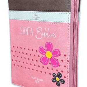 Biblia RVR60/025/CZ/PJR Primor Cafe/Beige/Rosa Con Flores