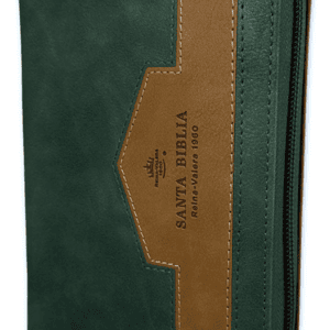 Biblia RVR60/025czti/Elegante Verde/Cafe/Imitacion Piel Alta Calidad