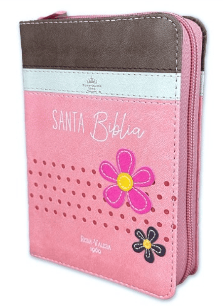Biblia RVR60/025/CZ/PJR Primor Cafe/Beige/Rosa Con Flores