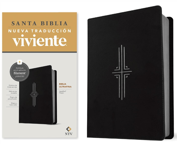 Biblia Filament Ultrafina NTV / Negro Imitacion Piel