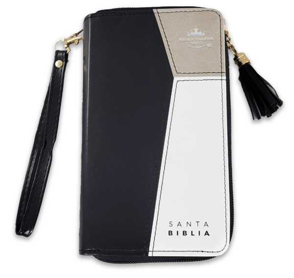 Bibllia RVR6015CZTI/ Chequera Negro/Beige/ Cierre Indice